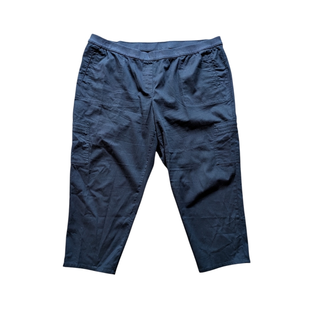 J. Jill Cotton Blend Slim Leg Cropped Pull On Cargo Pants NWT